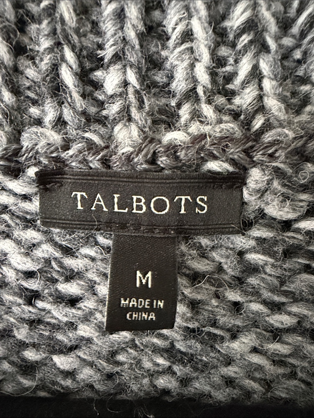 Talbots Gray Marled Button-Up Cardigan - Picture 2 of 5